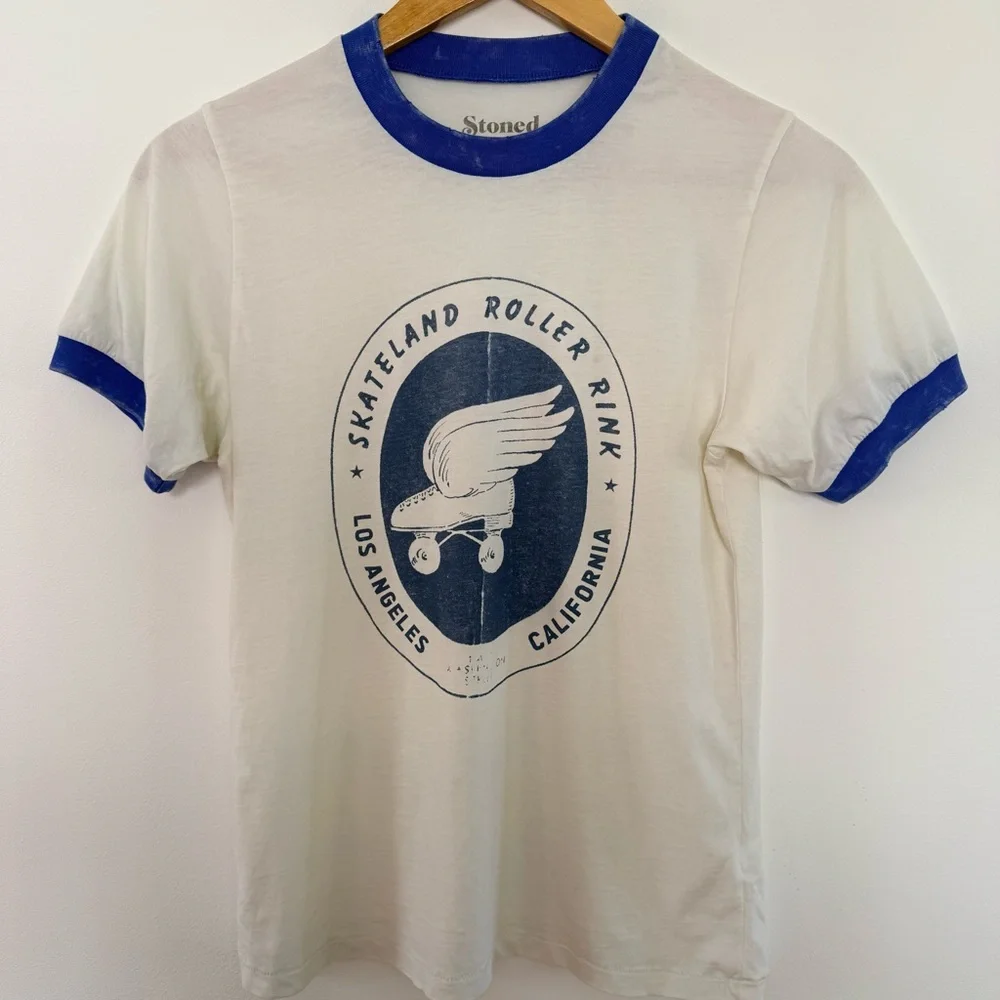 NEW Stoned Immaculate Roller‎ Rink Ringer Tee Size Small (S) - Picture 8 of 9
